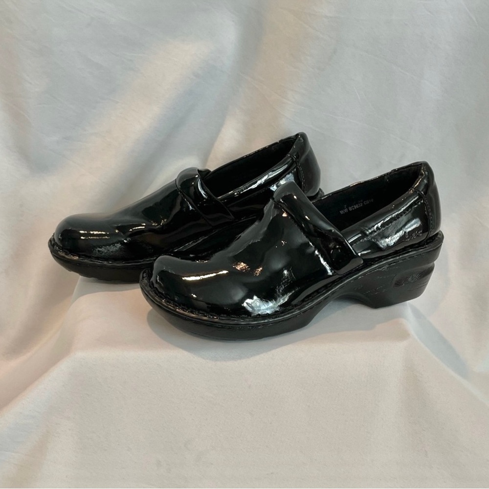b.o.c. Born Concepts Black Faux Patent Leather Clogs *